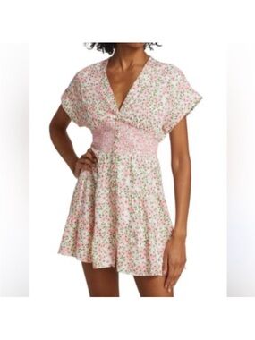 Alice + Olivia floral smocked Keela mini dress